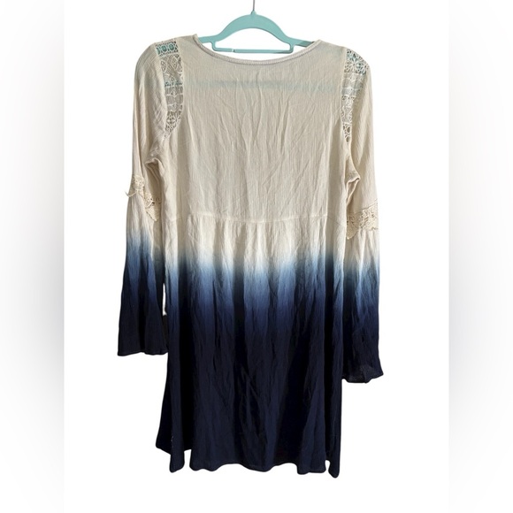 Boho Ombre Tunic Dress with Crochet Lace Detail - Picture 2 of 9